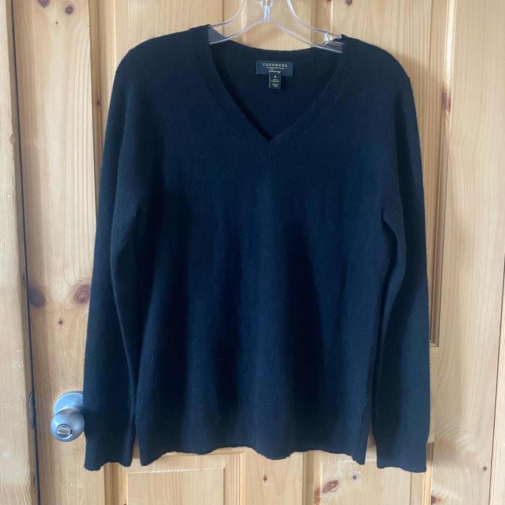 Charter Club Black Cashmere V-Neck Sweater